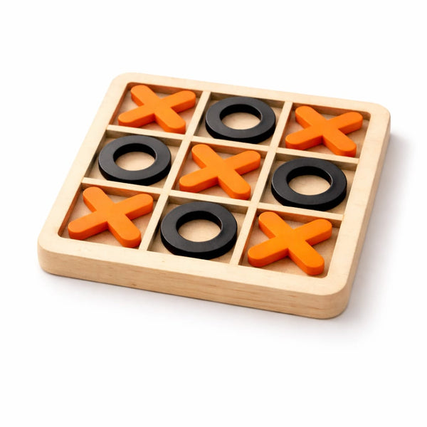 Wooden Tic Tac Toe Game for Kids | Montessori Educational Strategy Board Game Detail