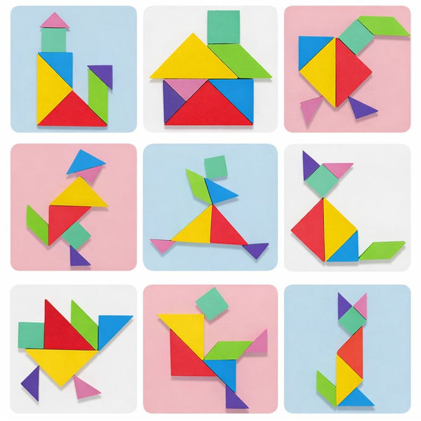 Wooden Magnetic Geometry Puzzle – 225 Piece Pattern Building Set Detail