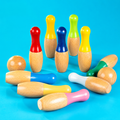 Woodlet Wooden Bowling Set for Kids | 10 Pins & 2 Balls | Montessori Toy