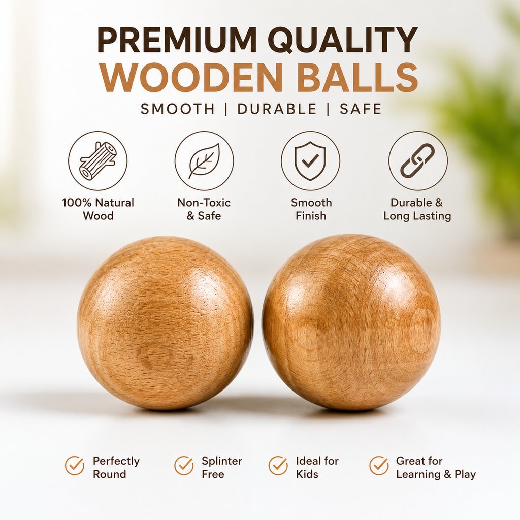 Woodlet Wooden Bowling Set for Kids | 10 Pins & 2 Balls | Montessori Toy