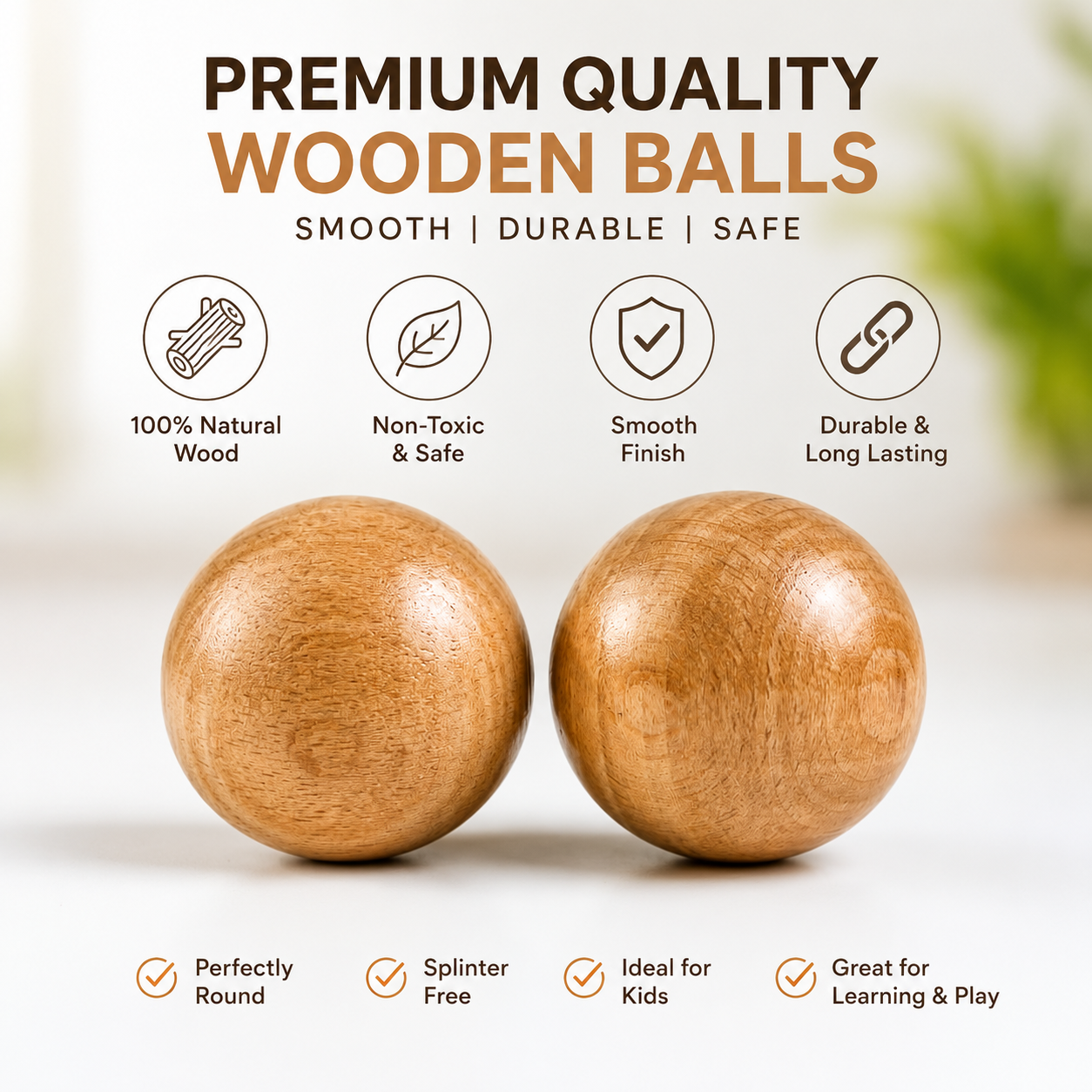 Woodlet Wooden Bowling Set for Kids | 10 Pins & 2 Balls | Montessori Toy