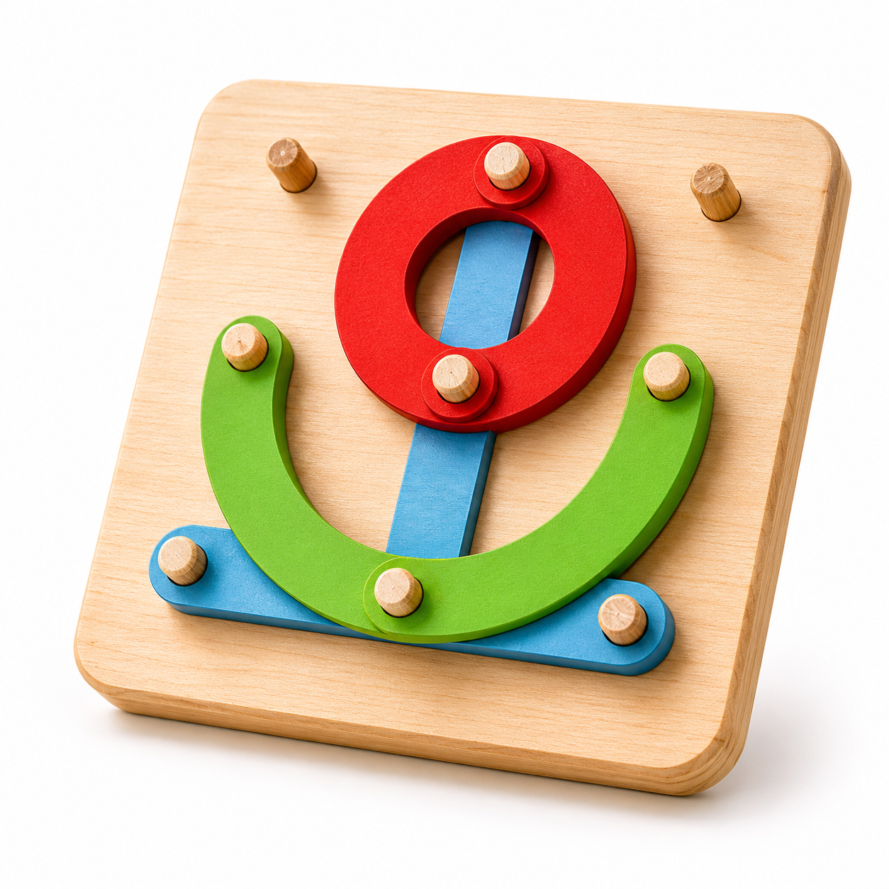 Multifunctional Montessori Pillar Flower Puzzle – Wooden Rotating Shape Toy