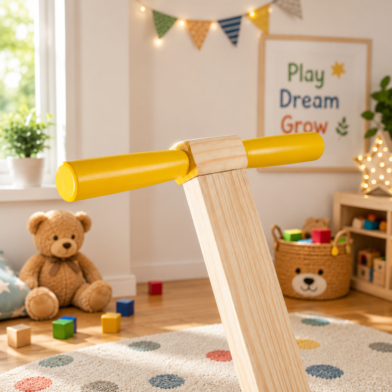 Woodlet Montessori Wooden Baby Walker | Natural Push Walker for Toddlers