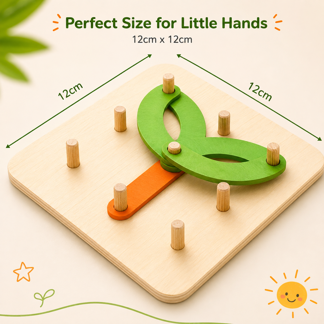 Multifunctional Montessori Pillar Flower Puzzle – Wooden Rotating Shape Toy