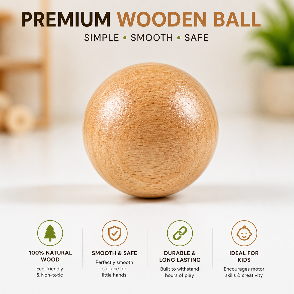 Woodlet Wooden Bowling Set for Kids | 10 Pins & 2 Balls | Montessori Toy