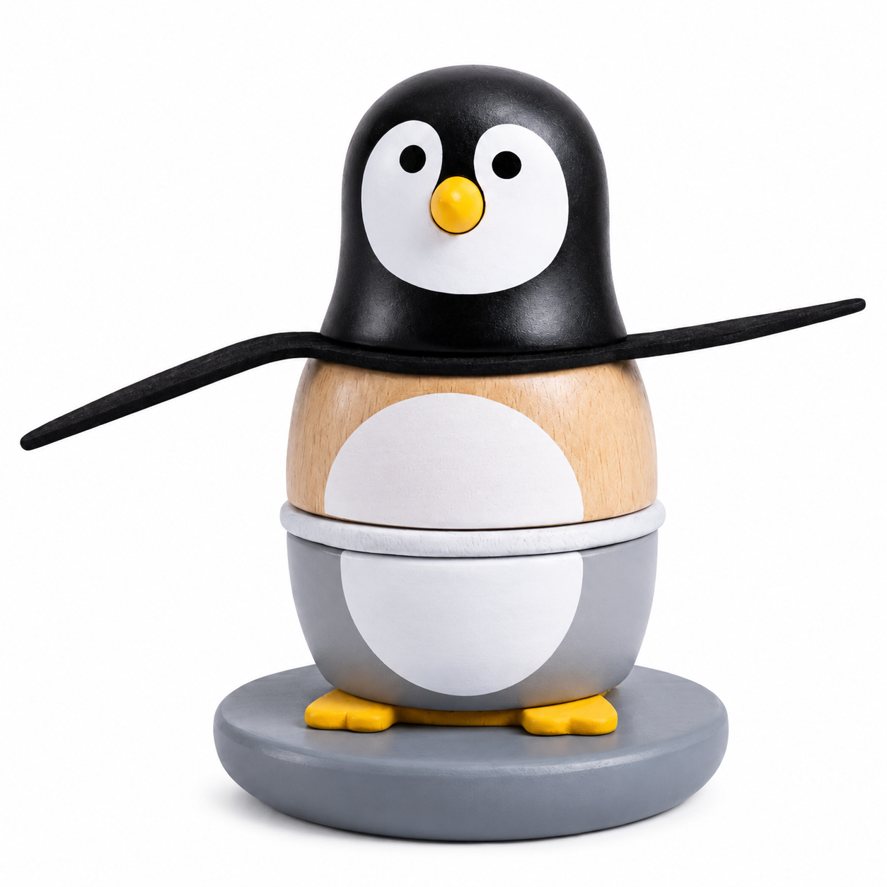 Woodlet Wooden Penguin Tumbler Toy