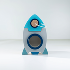 Wooden Rocket Activity Cube with Abacus and Shape Sorter