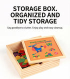 Magnetic wooden geometry set with idea booklet for creative play