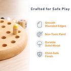 Color matching wooden dice with memory game board