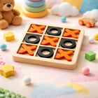 Natural Wooden XO Strategy Board Game Educational Toy