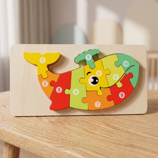 Toddler Wooden Number Puzzles: Animals & Vehicles Detail