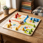 Animal themed wooden Ludo board game for kids game night