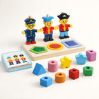 Little Bear wooden shape sorting and stacking toy set