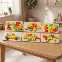 Toddler Wooden Number Puzzles: Animals & Vehicles
