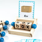 Montessori Wooden Sight Words Learning Toy with Rotating Blocks