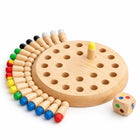 Kids wooden memory game with 24 colorful stick pegs