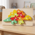 6-Pack Premium Wooden Number Puzzles for Toddlers 2-5 Years | Montessori Educational Counting Toys (1-10) | Chunky Animal, Dinosaur & Vehicle Jigsaw Puzzles