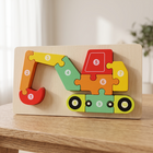 6-Pack Premium Wooden Number Puzzles for Toddlers 2-5 Years | Montessori Educational Counting Toys (1-10) | Chunky Animal, Dinosaur & Vehicle Jigsaw Puzzles
