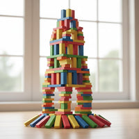 Pingo Play Colorful Wooden Dominos Blocks For 3 Years+ Multicolor