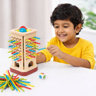 Colorful wooden stick game for creative pattern building