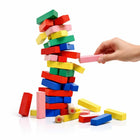 54-piece colorful wooden tumbling blocks game for families