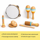 Colorful wooden percussion instruments for toddler music play