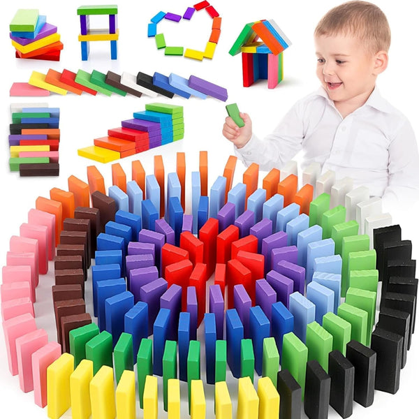 Pingo Play Colorful Wooden Dominos Blocks For 3 Years+ Multicolor Smooth Edges
